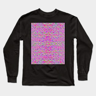 Pink Curves and Currents Silhouette Art Long Sleeve T-Shirt